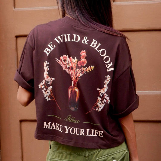 Idilico Cropped Tshirt - Brown